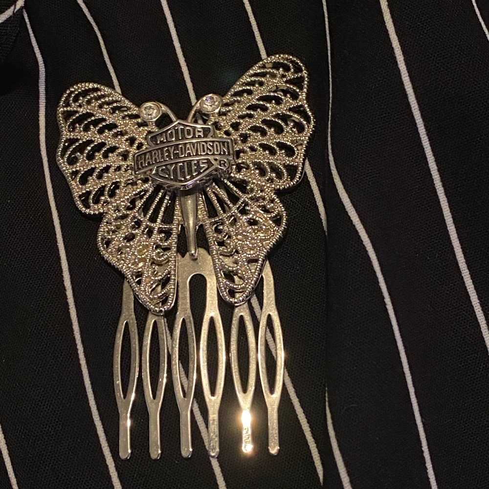 Sterling silver Harley Davidson hair comb